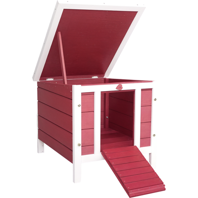 TORMATOR Conigliera/gabbia Con Rampe/porta, Tetto Incernierato E Impermeabile - Realizzata In Legno Di Abete, 51 X 42 X 43 Cm, Rosso E Bianco TORMATOR Conigliera/gabbia Con Rampe/porta, Tetto Incernierato E Impermeabile - Realizzata In Legno Di Abete, 51 X 42 X 43 Cm, Rosso E Bianco