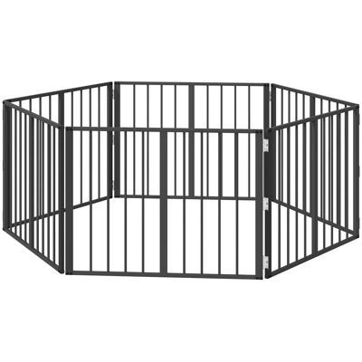 VIDAXL Cancello Per Cani 6 Pcs Nero 80 X 60 Cm Acciaio Zincato VIDAXL Cancello Per Cani 6 Pcs Nero 80 X 60 Cm Acciaio Zincato