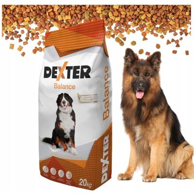 OEM Cibo Secco Per Cani Dexter Balance Con Vitamine Per Razze Di Taglia Grande, Confezione Da 20 Kg, Pastore Tedesco. OEM Cibo Secco Per Cani Dexter Balance Con Vitamine Per Razze Di Taglia Grande, Confezione Da 20 Kg, Pastore Tedesco.