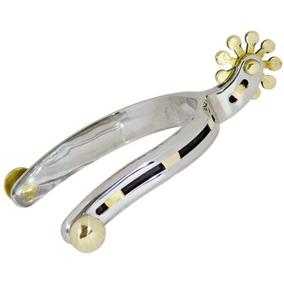 SARTORE Speroni Western In Acciaio Inox Con Decorazioni In Ottone SARTORE Speroni Western In Acciaio Inox Con Decorazioni In Ottone