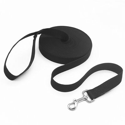 Zone Guinzaglio Lungo Per Cani, Ideale Per Escursionismo, Campeggio, Addestramento, Spiaggia - Nero (nero, 15 M X 2,5 Cm (50 Piedi)) Zone Guinzaglio Lungo Per Cani, Ideale Per Escursionismo, Campeggio, Addestramento, Spiaggia - Nero (nero, 15 M X 2,5 Cm (50 Piedi))
