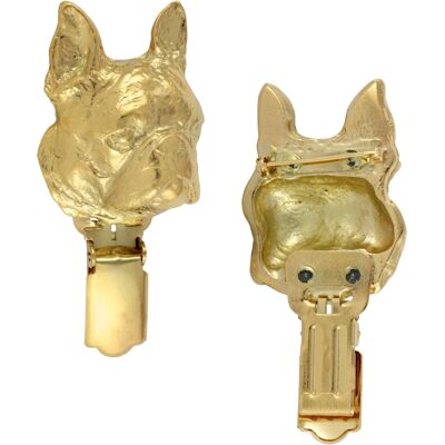 OEM Boston Terrier, Boston Bull Terrier - Spilla Con Clip, Porta Numero Di Partenza Placcato Oro, Regalo Per Una Mostra Canina Di Art-dog OEM Boston Terrier, Boston Bull Terrier - Spilla Con Clip, Porta Numero Di Partenza Placcato Oro, Regalo Per Una Mostra Canina Di Art-dog