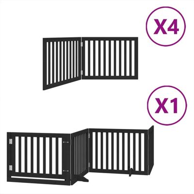 HELLOSHOP26 Cancelletto Di Sicurezza Per Animali Domestici Porta Pieghevole 12 Pannelli Legno Di Pioppo Nero 020023185 HELLOSHOP26 Cancelletto Di Sicurezza Per Animali Domestici Porta Pieghevole 12 Pannelli Legno Di Pioppo Nero 020023185