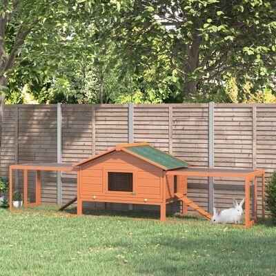 KELLANY Gabbia Per Animali Piccoli, 2 Recinti All'aperto, 2 Rampe, 309 Cm X 79 Cm X 86 Cm, Naturale + Verde KELLANY Gabbia Per Animali Piccoli, 2 Recinti All'aperto, 2 Rampe, 309 Cm X 79 Cm X 86 Cm, Naturale + Verde