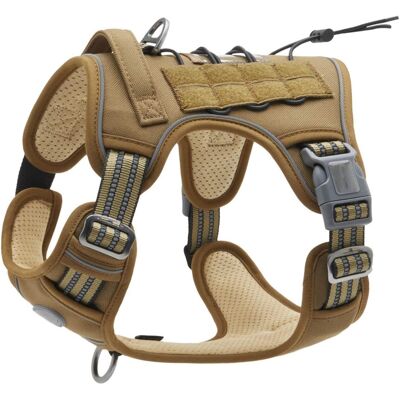 COOCHEER Pettorina Per Cani Senza Tensione, Regolabile E Traspirante, Facile Da Indossare Per Cani Di Taglia Media E Grande, Con Gilet Riflettente Resistente, Colore Marrone-verde (circonferenza Torace: 47-74 COOCHEER Pettorina Per Cani Senza Tensione, Regolabile E Traspirante, Facile Da Indossare Per Cani Di Taglia Media E Grande, Con Gilet Riflettente Resistente, Colore Marrone-verde (circonferenza Torace: 47-74