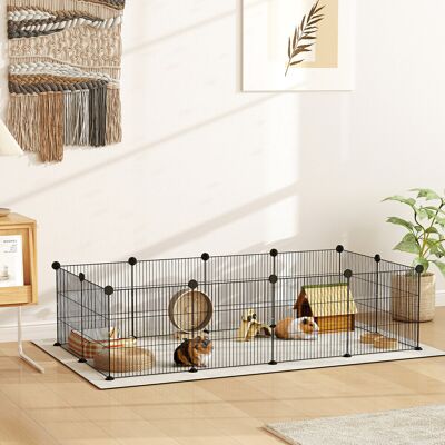 PZCC Recinto In Metallo A 12 Pannelli Per Piccoli Animali, Con Design Componibile Fai-da-te Per Ricci, 140x70x35 Cm, Nero. PZCC Recinto In Metallo A 12 Pannelli Per Piccoli Animali, Con Design Componibile Fai-da-te Per Ricci, 140x70x35 Cm, Nero.