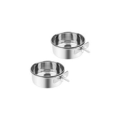 OEM Ciotola Per Cibo E Acqua Per Animali Domestici Con Supporto A Morsetto, Tazze Per Alimentazione In Acciaio Inossidabile Per Cani, Uccelli, Pappagalli, Gatti, Conigli, Confezione Da 2 (m)-crezuo OEM Ciotola Per Cibo E Acqua Per Animali Domestici Con Supporto A Morsetto, Tazze Per Alimentazione In Acciaio Inossidabile Per Cani, Uccelli, Pappagalli, Gatti, Conigli, Confezione Da 2 (m)-crezuo