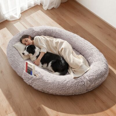 VEVOR Letto Stile Cane Per Umani Amici Pelosi Da 1710 X 1000 X 240 Mm, Letto Per Cani A Misura Umana, Con Tasca Laterale, Maniglia E Cerniera, Fodera Rimovibile E Lavabile In Lavatrice, Pelo Alto VEVOR Letto Stile Cane Per Umani Amici Pelosi Da 1710 X 1000 X 240 Mm, Letto Per Cani A Misura Umana, Con Tasca Laterale, Maniglia E Cerniera, Fodera Rimovibile E Lavabile In Lavatrice, Pelo Alto