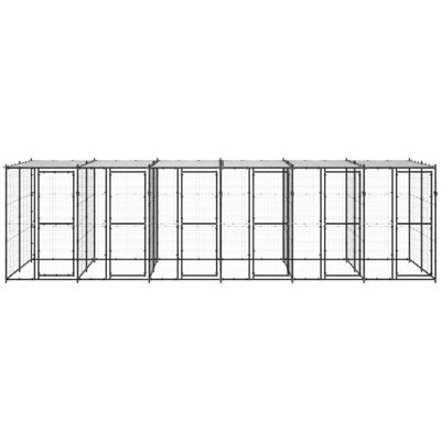MAISON EXCLUSIVE - Gabbia Per Cani Da Esterno In Acciaio Con Tetto 14,52 M² MAISON EXCLUSIVE - Gabbia Per Cani Da Esterno In Acciaio Con Tetto 14,52 M²