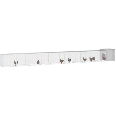 MAISON EXCLUSIVE - Gabbia Per Polli Grigia 1000x91x100 Cm Acciaio Zincato MAISON EXCLUSIVE - Gabbia Per Polli Grigia 1000x91x100 Cm Acciaio Zincato