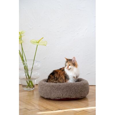 OEM Letto Rotondo In Lana Naturale Per Animali Domestici - Beige 100 Cm OEM Letto Rotondo In Lana Naturale Per Animali Domestici - Beige 100 Cm