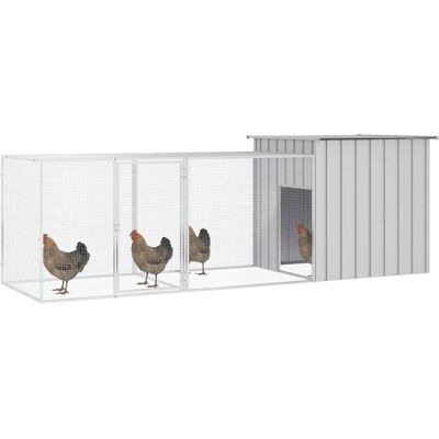 MAISON EXCLUSIVE - Gabbia Per Polli Grigia 300x91x100 Cm Acciaio Zincato MAISON EXCLUSIVE - Gabbia Per Polli Grigia 300x91x100 Cm Acciaio Zincato