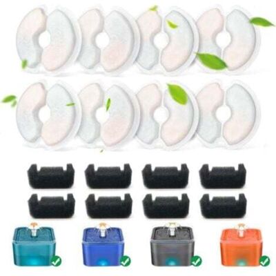 OEM Set Di 8 Filtri Per Fontanella Per Gatti + 8 Filtri In Spugna, Carbone Attivo Da 10,5 Cm E Resina Di Ricambio Per Fontanelle Per Animali Domestici Da 2l/2,5l - Sistema Di Tripla Filtrazione OEM Set Di 8 Filtri Per Fontanella Per Gatti + 8 Filtri In Spugna, Carbone Attivo Da 10,5 Cm E Resina Di Ricambio Per Fontanelle Per Animali Domestici Da 2l/2,5l - Sistema Di Tripla Filtrazione