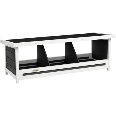 TORMATOR Nido Per Galline Con 3 Scomparti, Tetto In Asfalto, Struttura In Legno, 95 X 37 X 34 Cm, Grigio/nero TORMATOR Nido Per Galline Con 3 Scomparti, Tetto In Asfalto, Struttura In Legno, 95 X 37 X 34 Cm, Grigio/nero