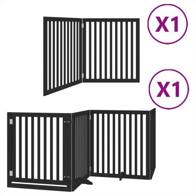HELLOSHOP26 Cancelletto Di Sicurezza Per Animali Domestici Porta Pieghevole 6 Pannelli Legno Di Pioppo Nero 020023227 HELLOSHOP26 Cancelletto Di Sicurezza Per Animali Domestici Porta Pieghevole 6 Pannelli Legno Di Pioppo Nero 020023227