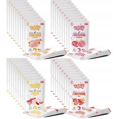 OEM Cibo Umido Per Cani, 65% Carne, 40 Bustine Da 100 G, Mix Di Gusti Tuf Tuf. OEM Cibo Umido Per Cani, 65% Carne, 40 Bustine Da 100 G, Mix Di Gusti Tuf Tuf.