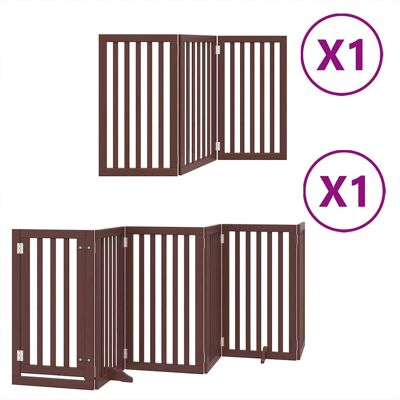 MAISON EXCLUSIVE - Cancello Cani Porta Pieghevole Marrone 9 Pannelli 450cm Pioppo MAISON EXCLUSIVE - Cancello Cani Porta Pieghevole Marrone 9 Pannelli 450cm Pioppo