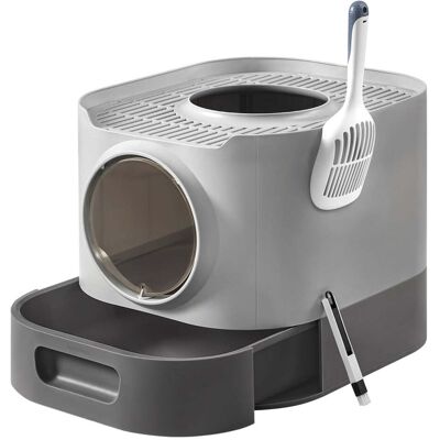 HELLOSHOP26 Lettiera Xxl Per Gatti Con Coperchio Vassoio Rimovibile Paletta Spazzola Spazio Per Gatti Di Grandi Dimensioni Meno Disordine Fondo A Prova Di Perdite Grigio 120004053 HELLOSHOP26 Lettiera Xxl Per Gatti Con Coperchio Vassoio Rimovibile Paletta Spazzola Spazio Per Gatti Di Grandi Dimensioni Meno Disordine Fondo A Prova Di Perdite Grigio 120004053