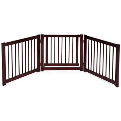 HELLOSHOP26 Cancelletto Pieghevole Per Cani 206 X 61 X 1,8 Cm Design Regolabile Con Cancelletto Girevole Legno Di Pino Marrone 200019172 HELLOSHOP26 Cancelletto Pieghevole Per Cani 206 X 61 X 1,8 Cm Design Regolabile Con Cancelletto Girevole Legno Di Pino Marrone 200019172