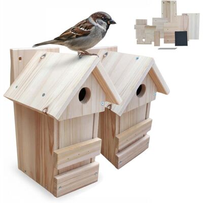 NORTHIX Nidi Artificiali In Legno Fai Da Te Per Uccelli, Set Da 2 NORTHIX Nidi Artificiali In Legno Fai Da Te Per Uccelli, Set Da 2
