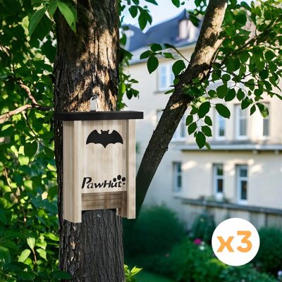 PZCC Set Di 3 Casette Per Pipistrelli, Ideali Per Giardini, Frutteti E Fattorie, Facili Da Appendere, 18 X 6 X 22,5 Cm. PZCC Set Di 3 Casette Per Pipistrelli, Ideali Per Giardini, Frutteti E Fattorie, Facili Da Appendere, 18 X 6 X 22,5 Cm.