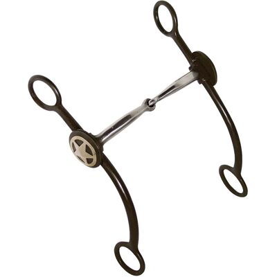 SARTORE Morso Western Anticato Snodato Con Inserti In Rame E Chiamate Texas Star SARTORE Morso Western Anticato Snodato Con Inserti In Rame E Chiamate Texas Star