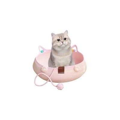 OEM Cestino Rosa In Corda Di Cotone Con Orecchie Per Gatti, Cani Di Piccola Taglia E Conigli Da Interno - Grazioso Cestino Con Pon-pon E Pallina Da Gioco (35 X 13 Cm) - Crezuo OEM Cestino Rosa In Corda Di Cotone Con Orecchie Per Gatti, Cani Di Piccola Taglia E Conigli Da Interno - Grazioso Cestino Con Pon-pon E Pallina Da Gioco (35 X 13 Cm) - Crezuo