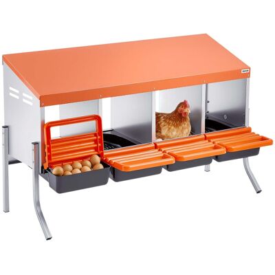 VEVOR Nido Con Cassetto Di Raccolta Uova Per Galline, 4 Scomparti Con Gambe Di Supporto, Facile Raccolta, Acciaio Zincato E Plastica Ad Alta Resistenza, Nido Per Deposizione Di Uova Di Gallina VEVOR Nido Con Cassetto Di Raccolta Uova Per Galline, 4 Scomparti Con Gambe Di Supporto, Facile Raccolta, Acciaio Zincato E Plastica Ad Alta Resistenza, Nido Per Deposizione Di Uova Di Gallina