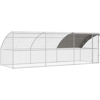 MAISON EXCLUSIVE - Gabbia Per Polli 3 Pcs Argento 600 X 200 X 200 Cm Acciaio E Pe MAISON EXCLUSIVE - Gabbia Per Polli 3 Pcs Argento 600 X 200 X 200 Cm Acciaio E Pe