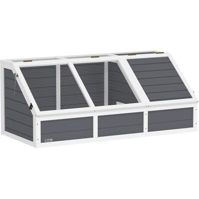 IROVAMI Casetta Per Tartarughe Con Pannello Apribile E 2 Spazi Separati, Legno Di Faggio E Acciaio Zincato, 120x55x50 Cm, Grigio Chiaro E Bianco IROVAMI Casetta Per Tartarughe Con Pannello Apribile E 2 Spazi Separati, Legno Di Faggio E Acciaio Zincato, 120x55x50 Cm, Grigio Chiaro E Bianco