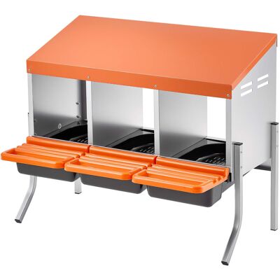 MOPHORN Nido Con Cassette Di Incubazione Per Uova A 3 Scomparti Con Gambe Di Supporto, Realizzato In Acciaio Zincato E Plastica Resistente, Ideale Per La Deposizione Di Uova Di Gallina MOPHORN Nido Con Cassette Di Incubazione Per Uova A 3 Scomparti Con Gambe Di Supporto, Realizzato In Acciaio Zincato E Plastica Resistente, Ideale Per La Deposizione Di Uova Di Gallina