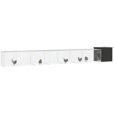 MAISON EXCLUSIVE - Gabbia Per Polli Antracite 800x91x100 Cm Acciaio Zincato MAISON EXCLUSIVE - Gabbia Per Polli Antracite 800x91x100 Cm Acciaio Zincato