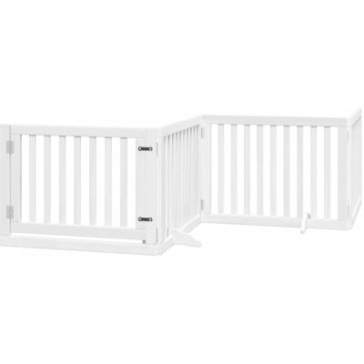 HELLOSHOP26 Cancelletto E Porta Di Sicurezza Per Animali Domestici 4 Pannelli Legno Di Pioppo Bianco 020023342 HELLOSHOP26 Cancelletto E Porta Di Sicurezza Per Animali Domestici 4 Pannelli Legno Di Pioppo Bianco 020023342