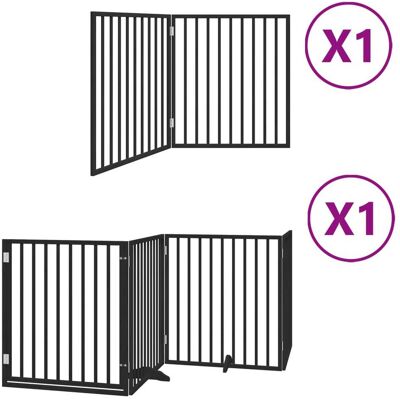 HELLOSHOP26 Cancelletto Di Sicurezza Per Animali Domestici Porta Pieghevole 6 Pannelli Legno Di Pioppo Nero 020023222 HELLOSHOP26 Cancelletto Di Sicurezza Per Animali Domestici Porta Pieghevole 6 Pannelli Legno Di Pioppo Nero 020023222
