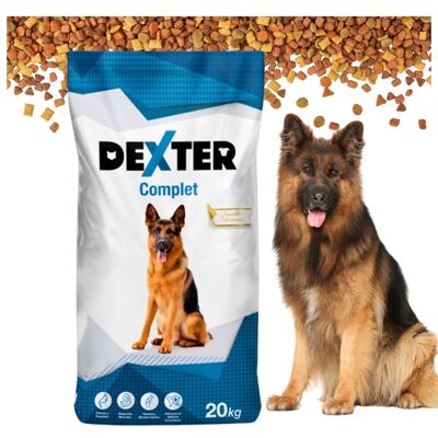 OEM Alimento Secco Completo Per Cani Dexter Con Vitamine, Per Razze Di Taglia Grande, 20 Kg, Pastore Tedesco OEM Alimento Secco Completo Per Cani Dexter Con Vitamine, Per Razze Di Taglia Grande, 20 Kg, Pastore Tedesco