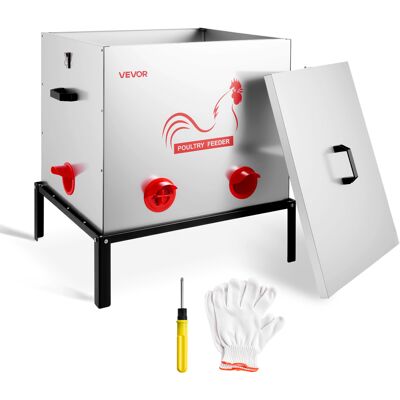 VEVOR Distributore Per Pollame Galline Capacita 38,56 Kg, 6 Porte Di Alimentazione, Senza Sprechi Gravita Automatica, Con Altezza Regolabile E Coperchio Di Bloccaggio, Struttura In Metallo VEVOR Distributore Per Pollame Galline Capacita 38,56 Kg, 6 Porte Di Alimentazione, Senza Sprechi Gravita Automatica, Con Altezza Regolabile E Coperchio Di Bloccaggio, Struttura In Metallo