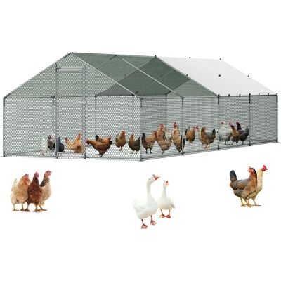 VEVOR Pollaio In Metallo 3 X 8 X 2 M Recinto Pollaio Con Copertura Con Tetto A Guglia Serratura Di Sicurezza, Gabbia Per Conigli Anatre Allaperto Pollame Per Cortile, Fattoria, Cortile VEVOR Pollaio In Metallo 3 X 8 X 2 M Recinto Pollaio Con Copertura Con Tetto A Guglia Serratura Di Sicurezza, Gabbia Per Conigli Anatre Allaperto Pollame Per Cortile, Fattoria, Cortile