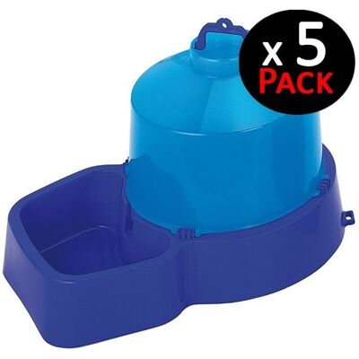 SUINGA Set Di 5 Ciotole In Plastica Per L'Acqua Di Cani, Gatti E Animali Domestici, 5 Litri, 37x25x25 Cm SUINGA Set Di 5 Ciotole In Plastica Per L'Acqua Di Cani, Gatti E Animali Domestici, 5 Litri, 37x25x25 Cm