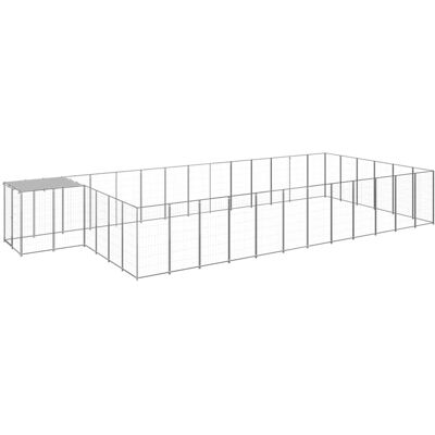 MAISON EXCLUSIVE - Gabbia Per Cani Argento 22,99 M² In Acciaio MAISON EXCLUSIVE - Gabbia Per Cani Argento 22,99 M² In Acciaio