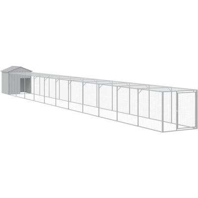 MAISON EXCLUSIVE - Pollaio Area Corsa Grigio Chiaro 117x1221x123cm Acciaio Zincato MAISON EXCLUSIVE - Pollaio Area Corsa Grigio Chiaro 117x1221x123cm Acciaio Zincato
