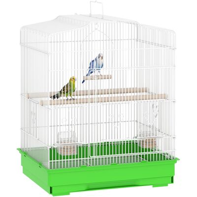 IROVAMI Gabbia Uccelli Acciaio, Voliera Con 2 Mangiatoie, 2 Trespoli, Altalena, Vassoio Rimovibile, Maniglia, 46,5x36x59 Cm, Verde IROVAMI Gabbia Uccelli Acciaio, Voliera Con 2 Mangiatoie, 2 Trespoli, Altalena, Vassoio Rimovibile, Maniglia, 46,5x36x59 Cm, Verde