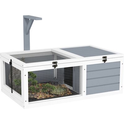 IROVAMI Recinto Tartarughe Legno, Con Portalampada, Per Esterno/interno, Grigio Chiaro - IROVAMI Recinto Tartarughe Legno, Con Portalampada, Per Esterno/interno, Grigio Chiaro -