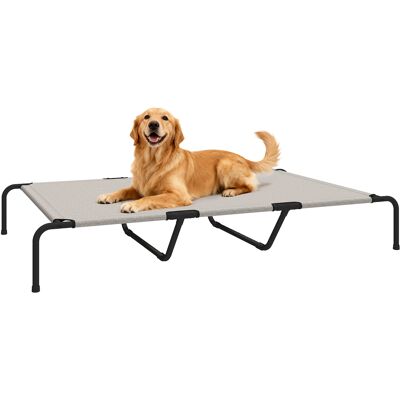 Zone Cuccia Da Esterno Rialzata, Progettata Specificamente Per Cani Di Taglia Grande, Struttura In Acciaio, Tessuto A Rete Traspirante, Dimensioni: 152x94x23 Cm, Beige. Zone Cuccia Da Esterno Rialzata, Progettata Specificamente Per Cani Di Taglia Grande, Struttura In Acciaio, Tessuto A Rete Traspirante, Dimensioni: 152x94x23 Cm, Beige.