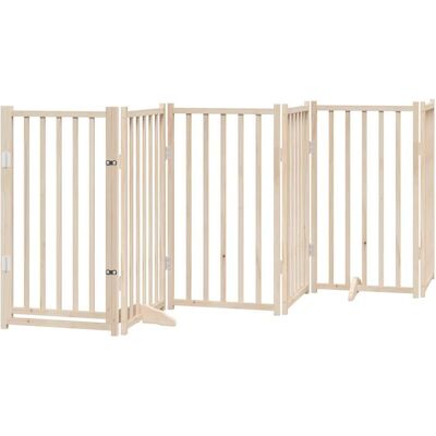 HELLOSHOP26 Cancelletto Di Sicurezza Per Cani Con Porta 6 Pannelli Legno Massello Di Abete Marrone 020023329 HELLOSHOP26 Cancelletto Di Sicurezza Per Cani Con Porta 6 Pannelli Legno Massello Di Abete Marrone 020023329