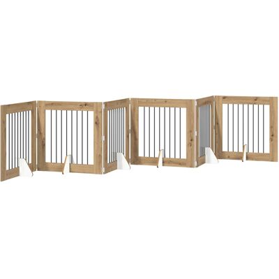 VIDAXL Cancello Per Cani Pieghevole Con Supporti 6 Pcs 482 Cm VIDAXL Cancello Per Cani Pieghevole Con Supporti 6 Pcs 482 Cm