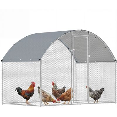 BEYAMIS Pollaio Da Esterno Con Tetto Impermeabile E Serratura – Acciaio Zincato – 2,8 X 1,7 X 1,9 M – Argento BEYAMIS Pollaio Da Esterno Con Tetto Impermeabile E Serratura – Acciaio Zincato – 2,8 X 1,7 X 1,9 M – Argento