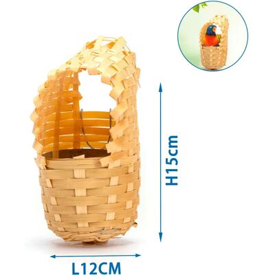 NOBLEZA Nido Per Uccelli Bamboo 15x12cm Resistente Traspirante NOBLEZA Nido Per Uccelli Bamboo 15x12cm Resistente Traspirante