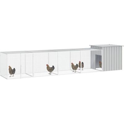 MAISON EXCLUSIVE - Gabbia Per Polli Grigia 500x91x100 Cm Acciaio Zincato MAISON EXCLUSIVE - Gabbia Per Polli Grigia 500x91x100 Cm Acciaio Zincato