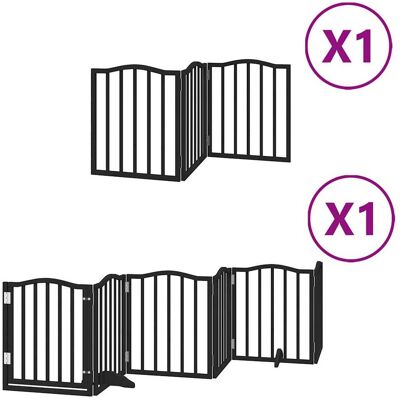 HELLOSHOP26 Cancelletto Di Sicurezza Per Animali Domestici Porta Pieghevole 9 Pannelli Legno Di Pioppo Nero 020023284 HELLOSHOP26 Cancelletto Di Sicurezza Per Animali Domestici Porta Pieghevole 9 Pannelli Legno Di Pioppo Nero 020023284