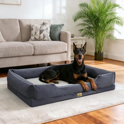 BINGOPAW 3xl Cuccia Per Cane Taglia Grande Letto Per Cani Ortopedico Sfoderabile, Grigio 127x94x24 Cm BINGOPAW 3xl Cuccia Per Cane Taglia Grande Letto Per Cani Ortopedico Sfoderabile, Grigio 127x94x24 Cm